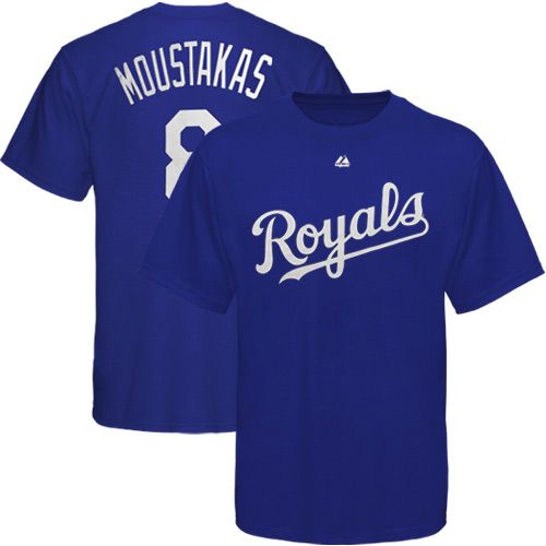 Majestic Mike Moustakas Kansas City Royals Player T Shirt Royal Blue