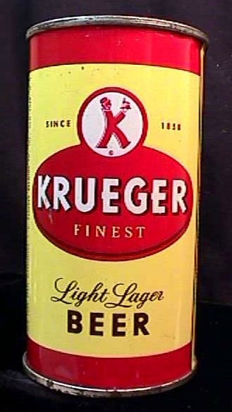 Krueger Finest Light Lager Beer Early 1950s Flat Top Can Newark