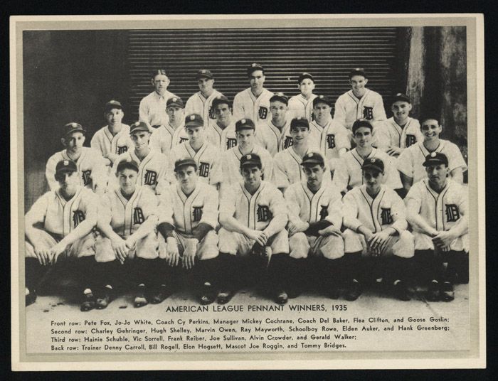 1936 R311 “Leather Finish” Premium Detroit Tigers Team