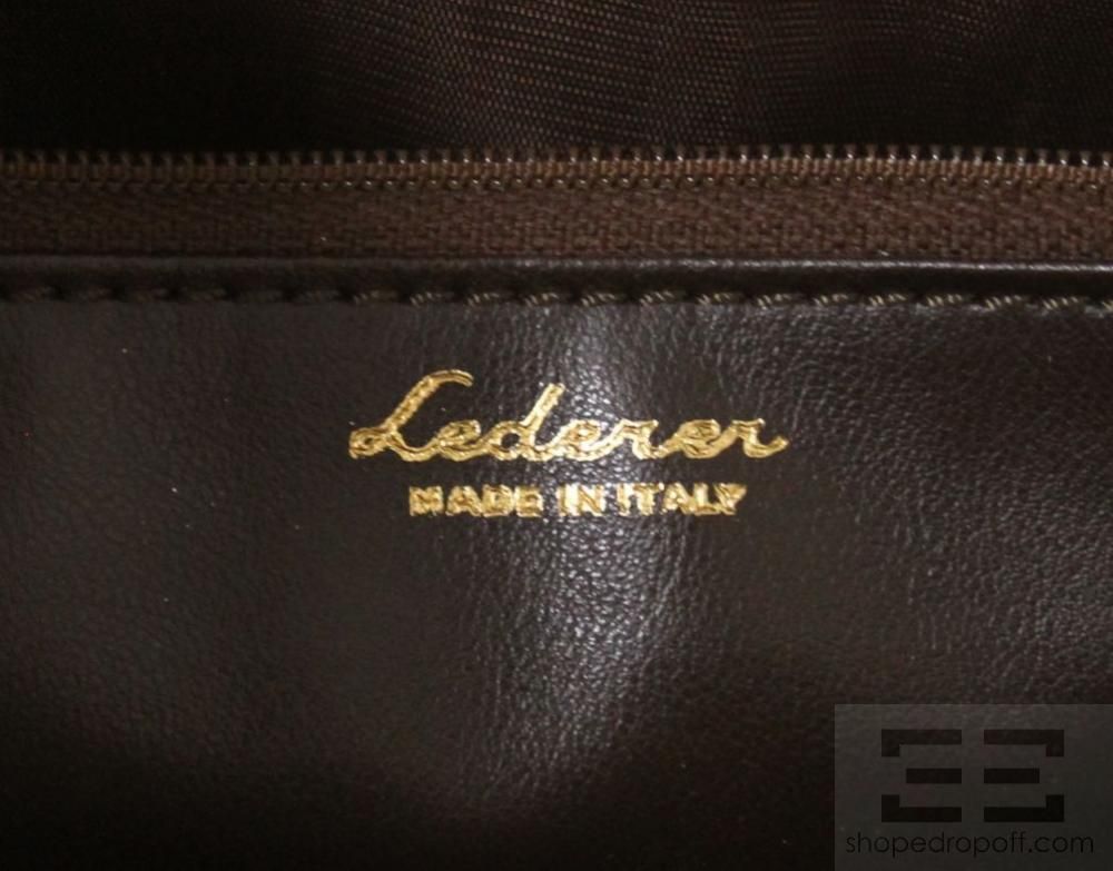 Lederer Brown PEBBLED Leather Tote Crossbody Handbag