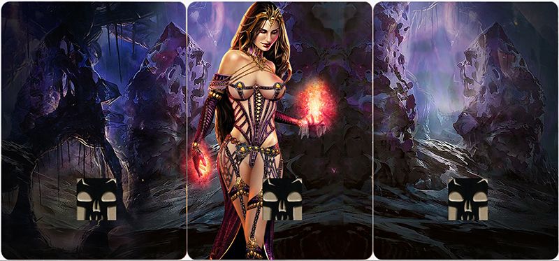 Altered Art Sexy Liliana of The Veil Swamp Panoramic Basic Lands.