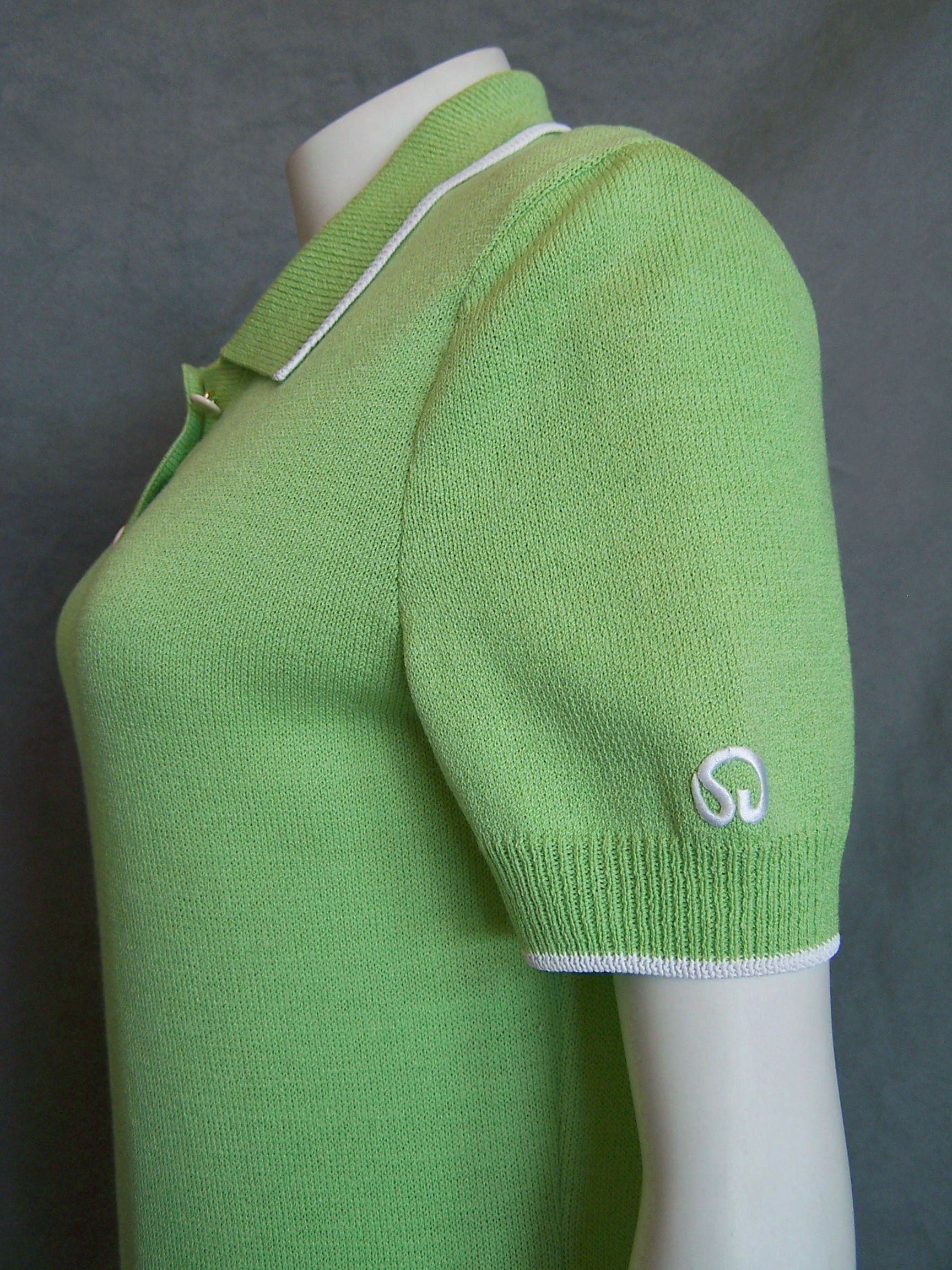 Spring Chic St John Collection Lime Green Santana Knit Polo Resort