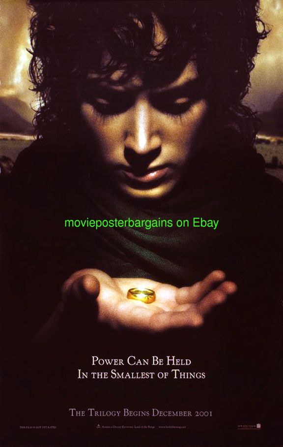 LORD OF THE RINGS MOVIE POSTER ORIGINAL DS 1ST ADV. LOOKING DOWN STYLE
