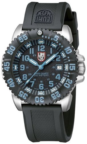 Luminox Mens Watch Colormark Stainless Steel Rubber Strap Watch 3153