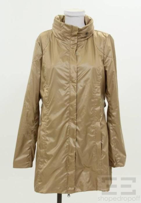 Mackage Tan Leather Trim Zip Up Jacket Size Large