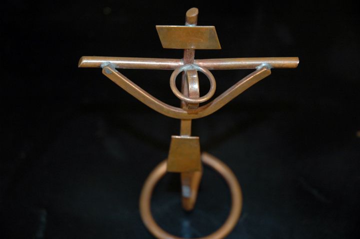 Mathias Goeritz Copper Cross Sculpture Modern Eames Era