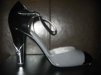 Chanel Patent Metallic Heel Mary Jane Pumps Shoes 42 12