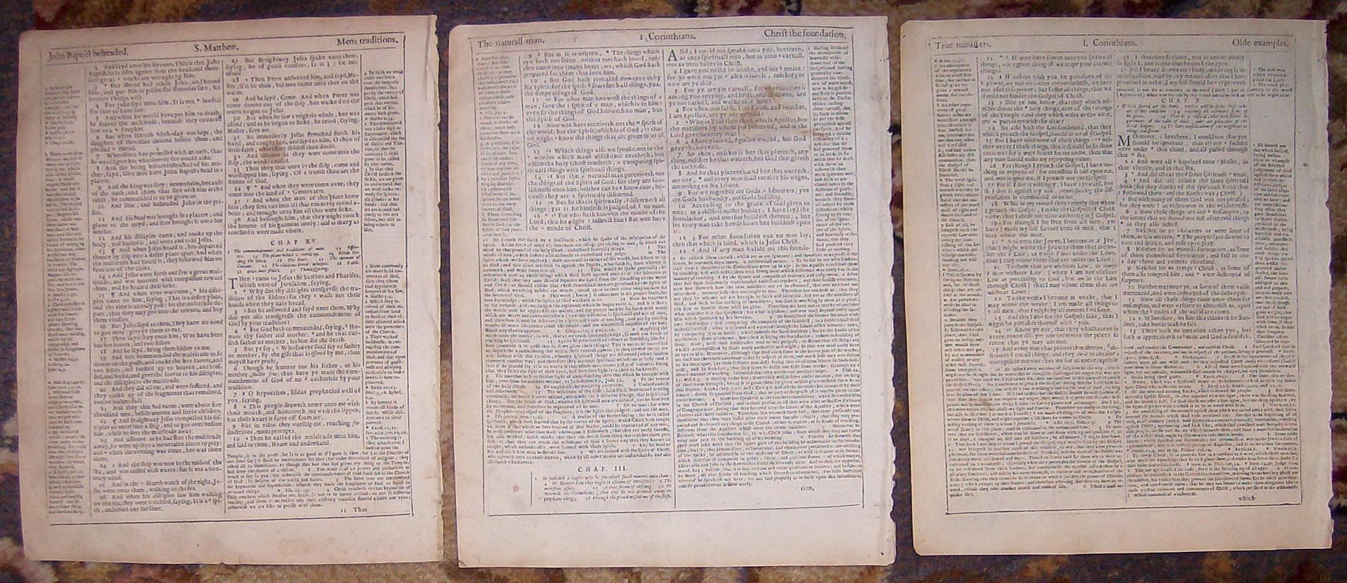Geneva Quarto Roman Letter Bible Leaves/MATTHEW/1ST CORINTHIANS (2