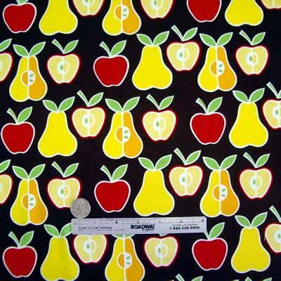 Alexander Henry Apples Pears Brown Red Fabric Yd
