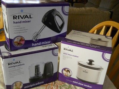 Rival Mini Slow Cooker Mini Chopper and Hand Mixer Brand New in Box