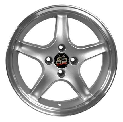 One Rim 17 x 8 Silver Fits Mustang® 4 Lug Cobra R