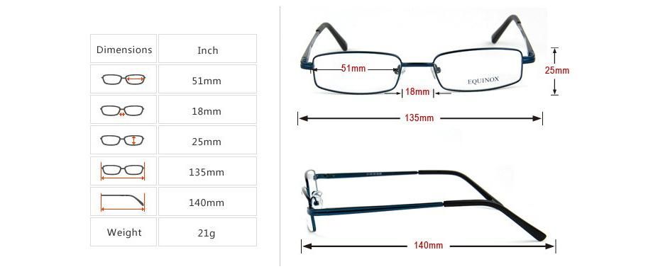 New Fashion Clear Lens Full Rim Metal Optical Eyeglass Frame EQ203