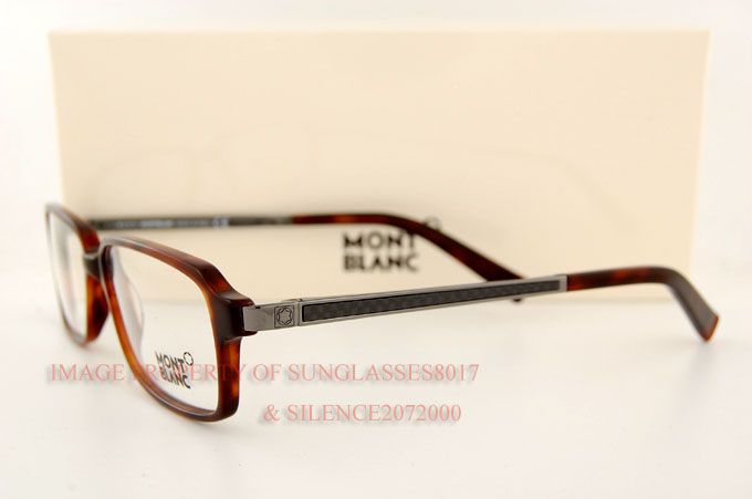 Mont Blanc Eyeglasses Frames 298 052 Havana Gunmetal for Men