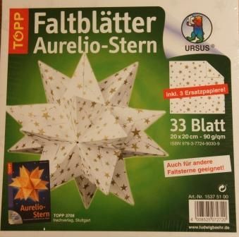 Origami Faltblätter Aureliostern /Baskettastern 20x20