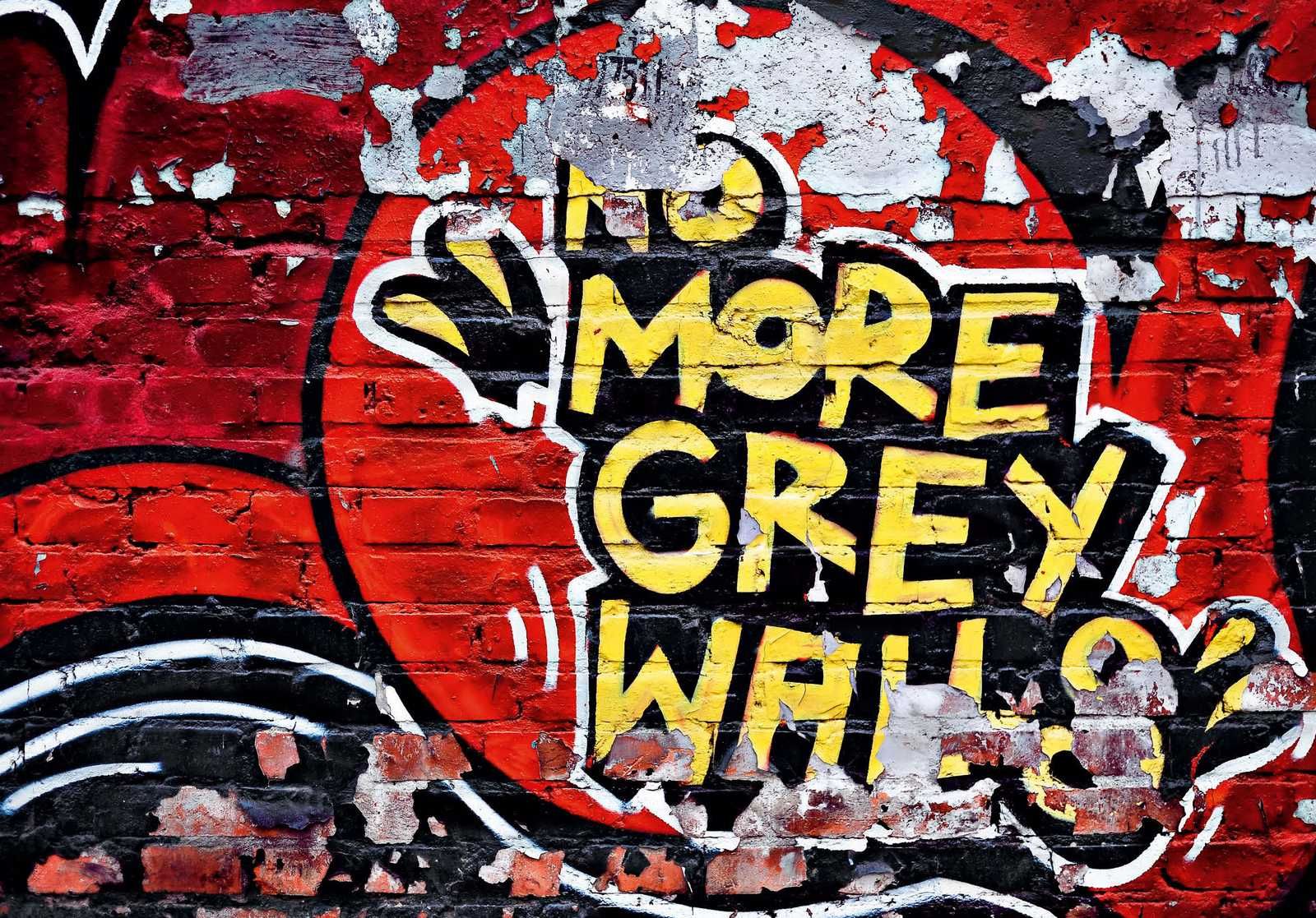 Fototapete NO MORE GREY WALLS 366x254 strahlendes Graffiti Backstein