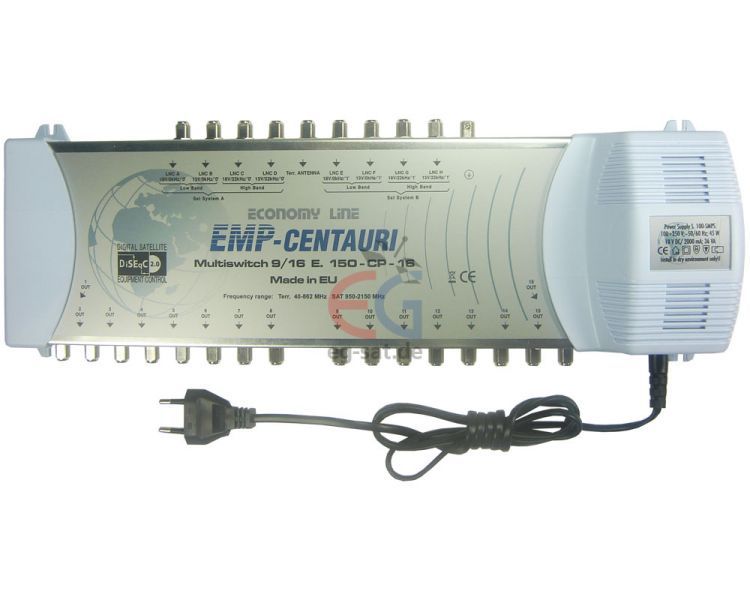 Multischalter  EMP E.150 CP 16 9/16  m. Netzteil  2 Satelliten 16
