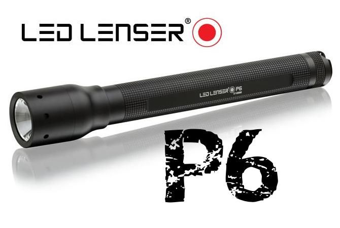 LED LENSER P6 P 6 Zweibrüder Taschenlampe + Batterien 130lm