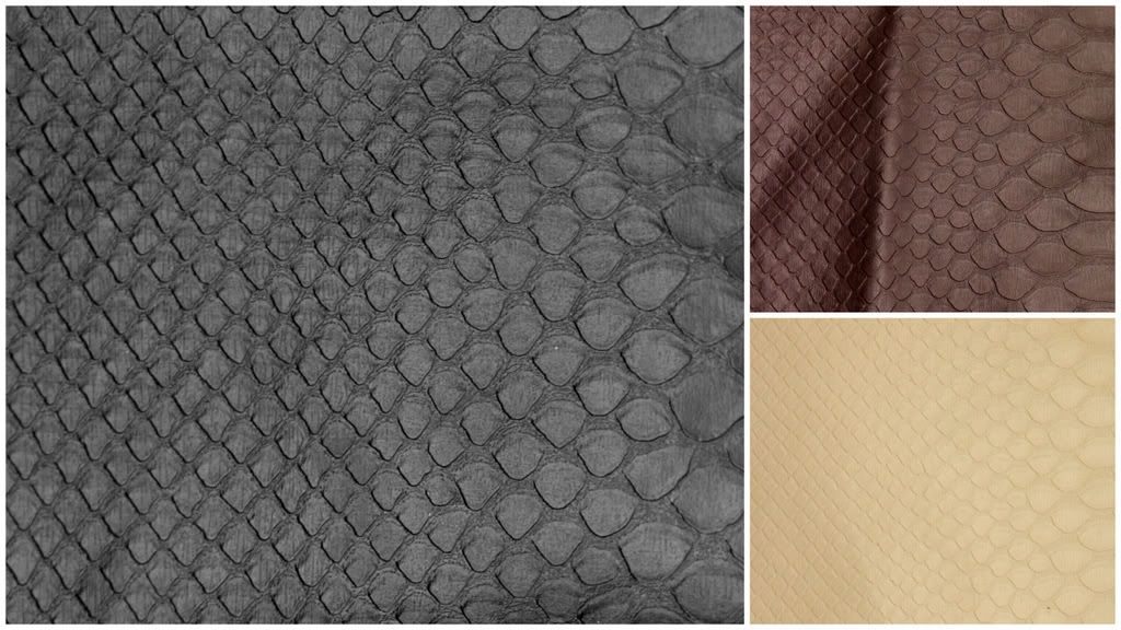 SNAKESKIN SNAKE EFFECT FAUX LEATHER LEATHERETTE UPHOLSTERY FABRIC 60