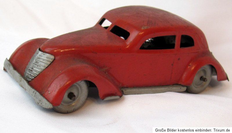 Unbekannter Blech Oldtimer Rot z. Aufziehen Made in Germany US Zone