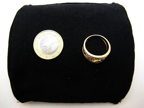 R669 750er 18kt Gelbgold Gold Ring mit vielen Diamanten Brillanten