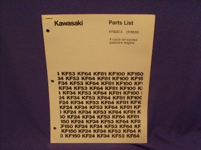 Kawasaki KF82D x Parts List 4 Cycle Gas Engine